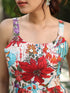 Women Multi Shoulder Strapped Floral Printed Fit and Flared Pure Cotton Ethnic Dress